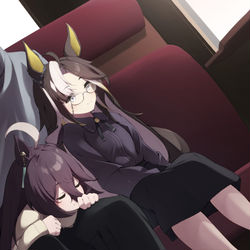 This is a pixiv picture whose title is 猫と旅行.