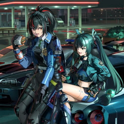 This is a pixiv picture whose title is 夜巡の小休.