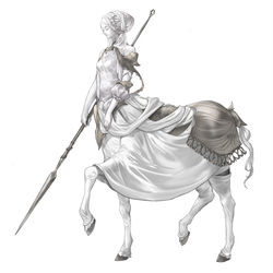 This is a pixiv picture whose title is 白獣騎兵.