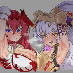 This is a pixiv picture whose title is Alexiel x Medusa.