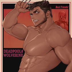 This is a pixiv picture whose title is Deadpool & Wolverine.