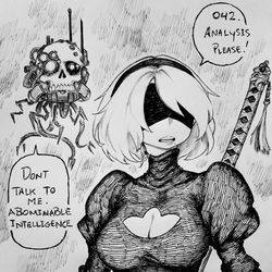 This is a pixiv picture whose title is 2b.