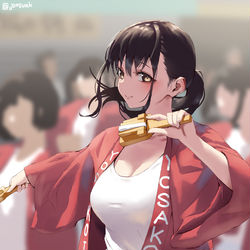 This is a pixiv picture whose title is お祭りで目に飛び込んでくる女子.