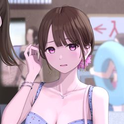 This is a pixiv picture whose title is 「着替えてきた、けど？」.