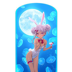 This is a pixiv picture whose title is 【お仕事】ポーカーチェイス『お月見バニー‐ラミィ・パラス』.