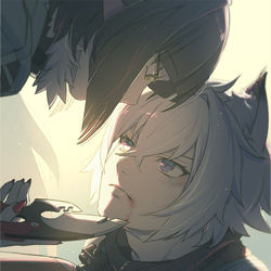 This is a pixiv picture whose title is 治安官と犯罪者.