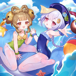 This is a pixiv picture whose title is 水遊びに来て.
