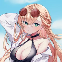 This is a pixiv picture whose title is 水着ナハト・ナハト.
