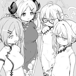 This is a pixiv picture whose title is チーパオお腹ポヨポヨ組.