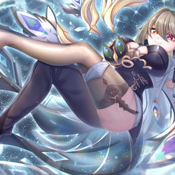 This is a pixiv picture whose title is 想用薇塔小姐的丝袜泡水喝.