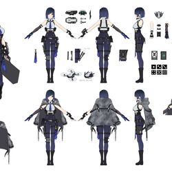 This is a pixiv picture whose title is 博物馆遭遇战 | 原神：元素战争 角色设计图.