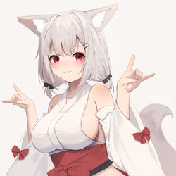 This is a pixiv picture whose title is 巫女きつねちゃん.
