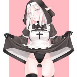 This is a pixiv picture whose title is 修女女僕裝~~.