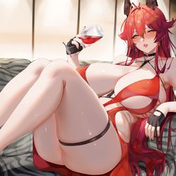 This is a pixiv picture whose title is Red Hood 🍷.