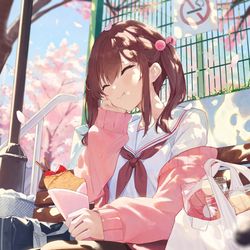 This is a pixiv picture whose title is 食べる幸せ.
