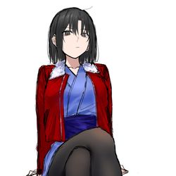 This is a pixiv picture whose title is タイツ　両儀式.