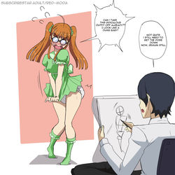 This is a pixiv picture whose title is Persona 5 Futaba baby model.