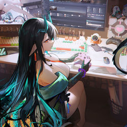 This is a pixiv picture whose title is 夕game.