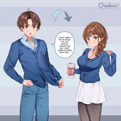 This is a pixiv picture whose title is TSF - Blue.