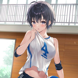This is a pixiv picture whose title is 汗と青春.