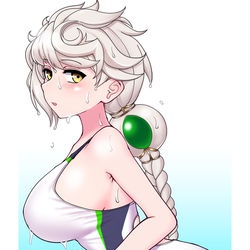 This is a pixiv picture whose title is 競泳水着雲龍.