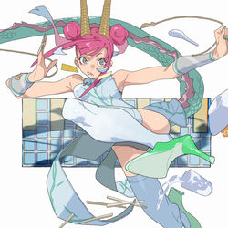 This is a pixiv picture whose title is 竹柄中華服2.