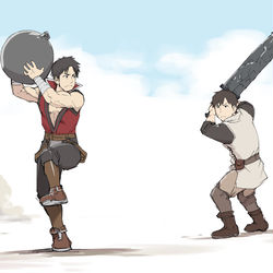This is a pixiv picture whose title is ２期が見たい対決.