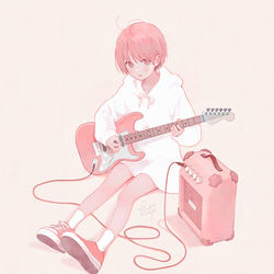This is a pixiv picture whose title is ギターとアンプ.