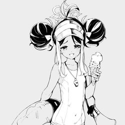 This is a pixiv picture whose title is ねむがき線画風.