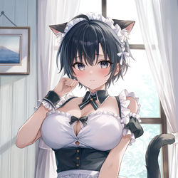 This is a pixiv picture whose title is 黒猫メイド🐈‍⬛.
