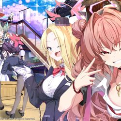 This is a pixiv picture whose title is ブルーアーカイブ 百鬼夜行かんこう.