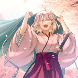 This is a pixiv picture whose title is 桜雨 リメイク.