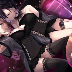 This is a pixiv picture whose title is 【仕事絵】鴉羽米丸＆闇熊れりあコラボイラスト.