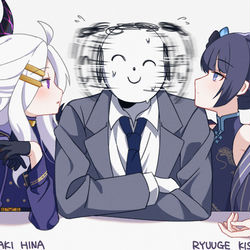 This is a pixiv picture whose title is 空崎ヒナ 竜華キサキ.