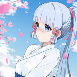 This is a pixiv picture whose title is 绫华-生日快乐.