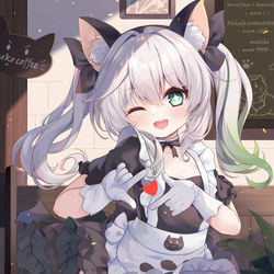 This is a pixiv picture whose title is 原神女仆主题画集《maidpower》.