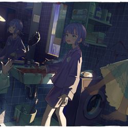 This is a pixiv picture whose title is 事故物件.
