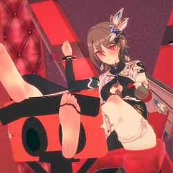 This is a pixiv picture whose title is 坏女人就该好好的惩罚惩罚（.