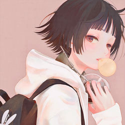 This is a pixiv picture whose title is chewing gum.