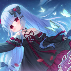 This is a pixiv picture whose title is 月光下的美少女.