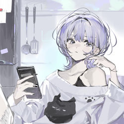 This is a pixiv picture whose title is 髪切りたい.