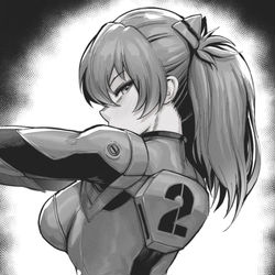 This is a pixiv picture whose title is Asuka's butt- Evangelion.