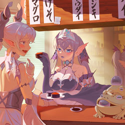 This is a pixiv picture whose title is 喂你吃寿司.