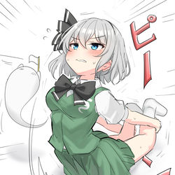 This is a pixiv picture whose title is 海老反り練習妖夢ちゃん.