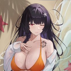 This is a pixiv picture whose title is Ryoko Yamaguchi swimsuit.