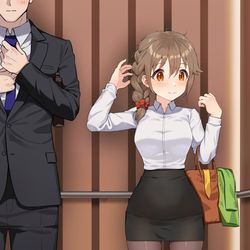 This is a pixiv picture whose title is 遅刻した二人.