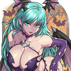 This is a pixiv picture whose title is モリガン - Halloween version.