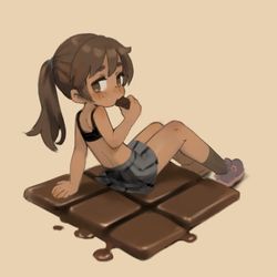 This is a pixiv picture whose title is chocolate girl.