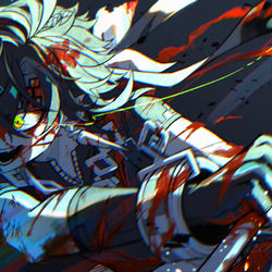 This is a pixiv picture whose title is ※血 今際の際.