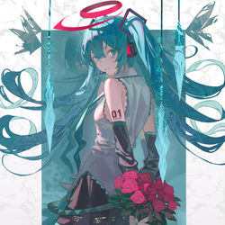 This is a pixiv picture whose title is 青碧.